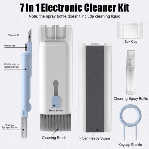 7-In-1 Keyboard Cleaner Brush Kit Multi-Function Cleaning Kit Laptop, Mobile, Airpods