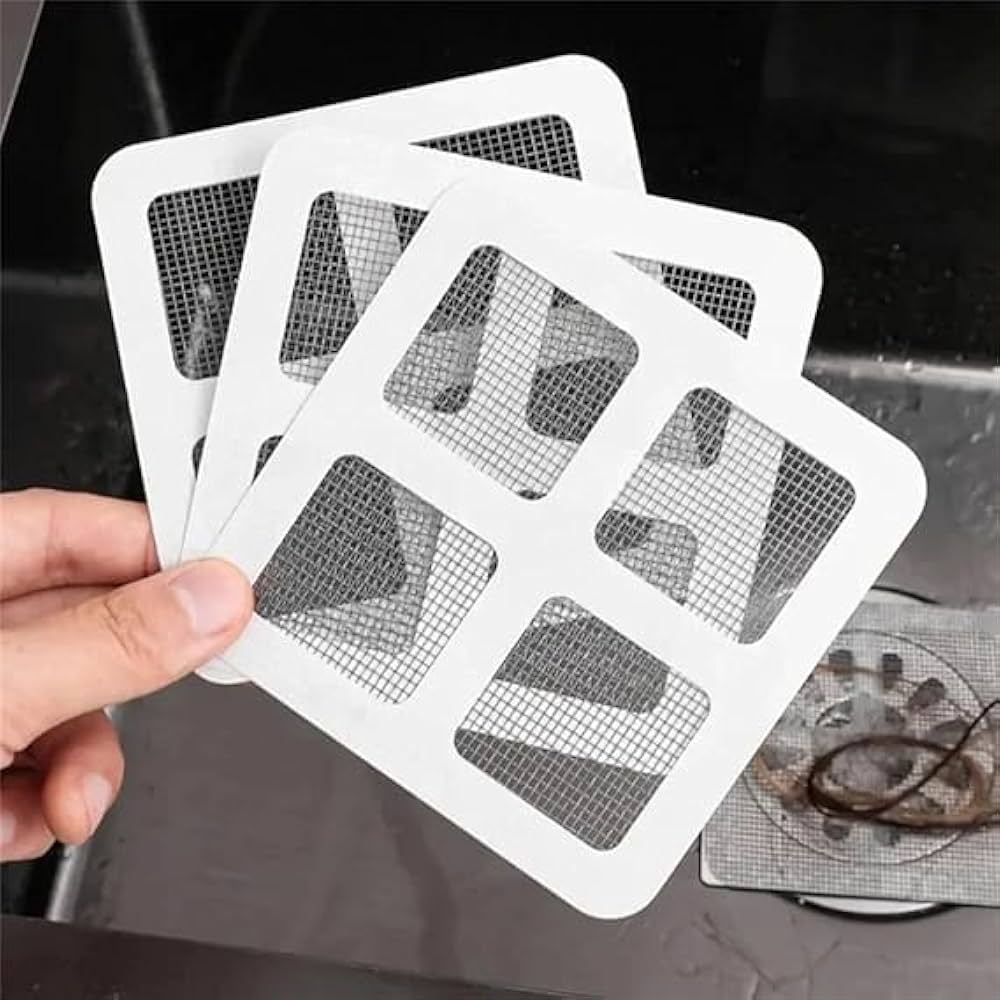 Pack of 10 Self Adhesive Sticker Drain Net for Kitchen and Bathroom